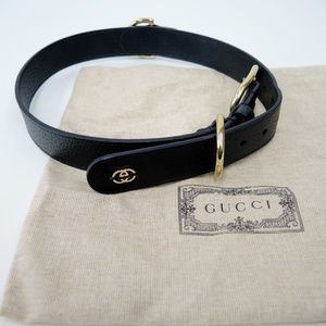GUCCI Dog Collar - Large, Black Demetra - Made in Italy - Excellent Condition